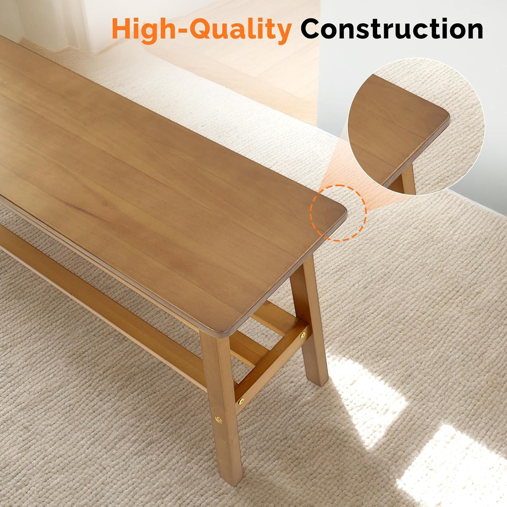 VINGLI Solid Wood Dining Bench 39" Wooden Bench for Entryway, Bedroom, K...