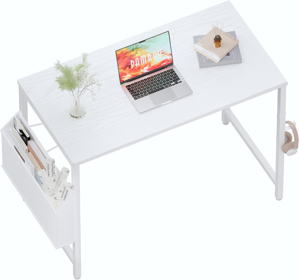 Pamray 32 Inch Computer Desk Small Spaces Desk with Storage Bag for Bedroom W...
