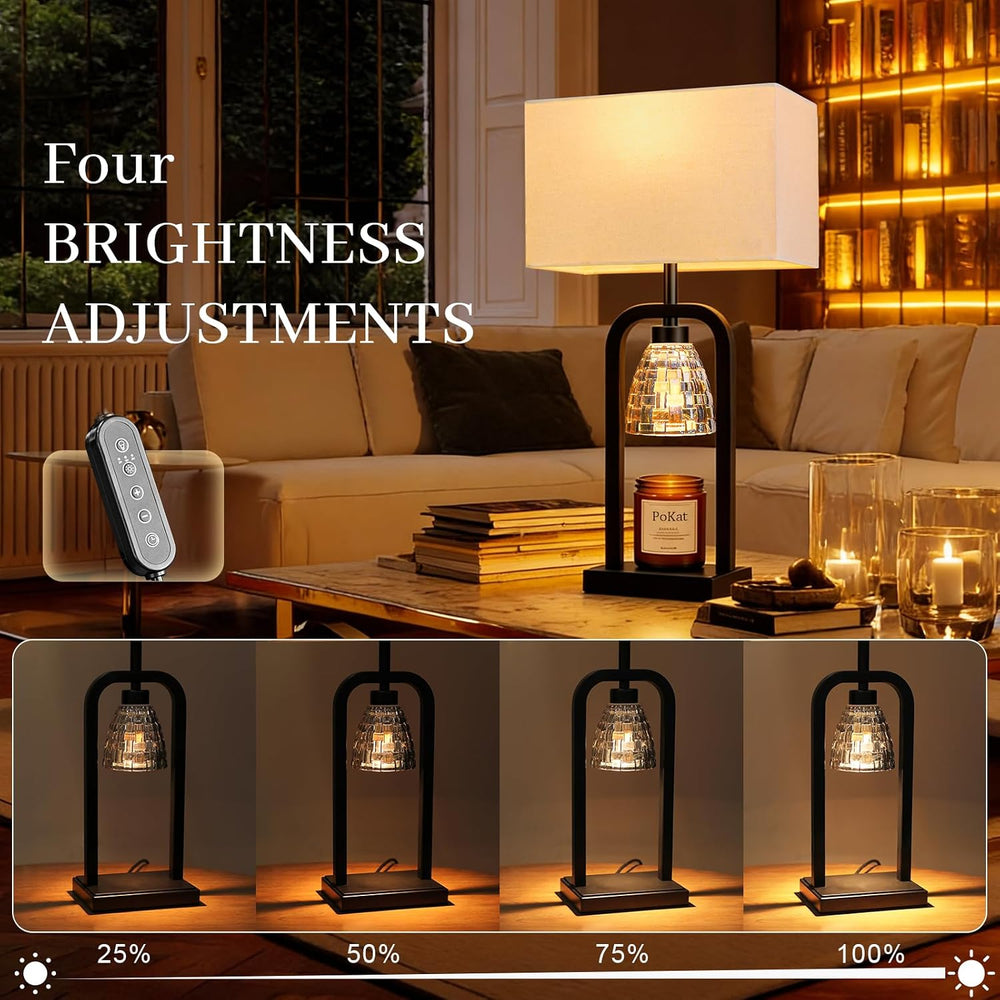 PoKat Electric Candle Warmer Lamps Gold, Lamp Candle Warmers with Timer Dimme...