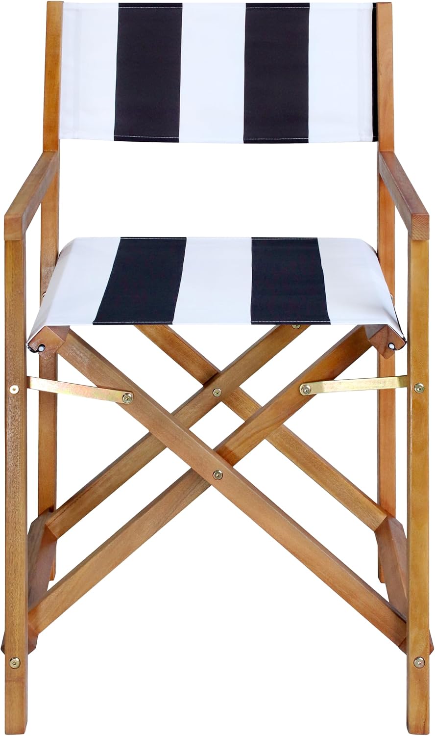 JONATHAN Y Cukor Acacia Wood Folding Director Chair Set of 2 White/Charcoal