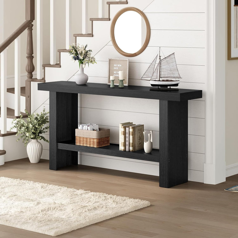 MAHANCRIS Console Table, 47.2'' Black Entryway Table for Hallway, Nar...