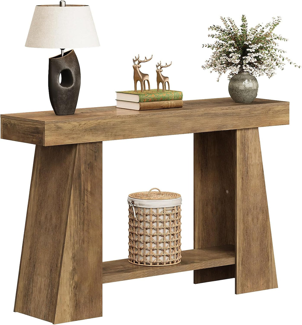 47.24" Farmhouse Entryway Console Table, Narrow Sofa Table Behind Couch,...