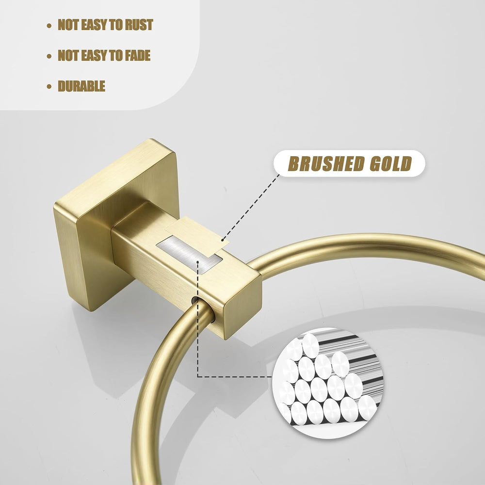 Leyden Gold Toilet Paper Holder Hand Towel Holder, Brushed Brass Toilet Roll ...
