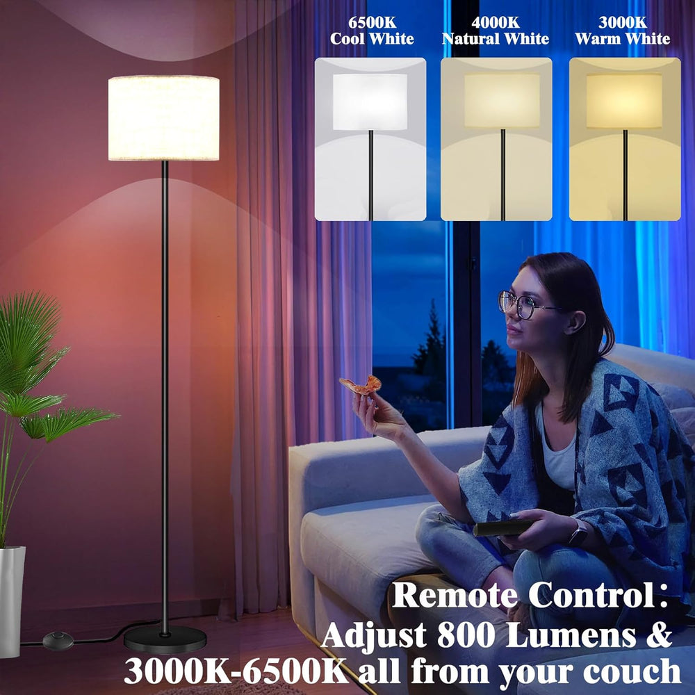 Qaubauyt Smart LED Floor Lamp with APP Control & RGB Colors - Dimmable St...