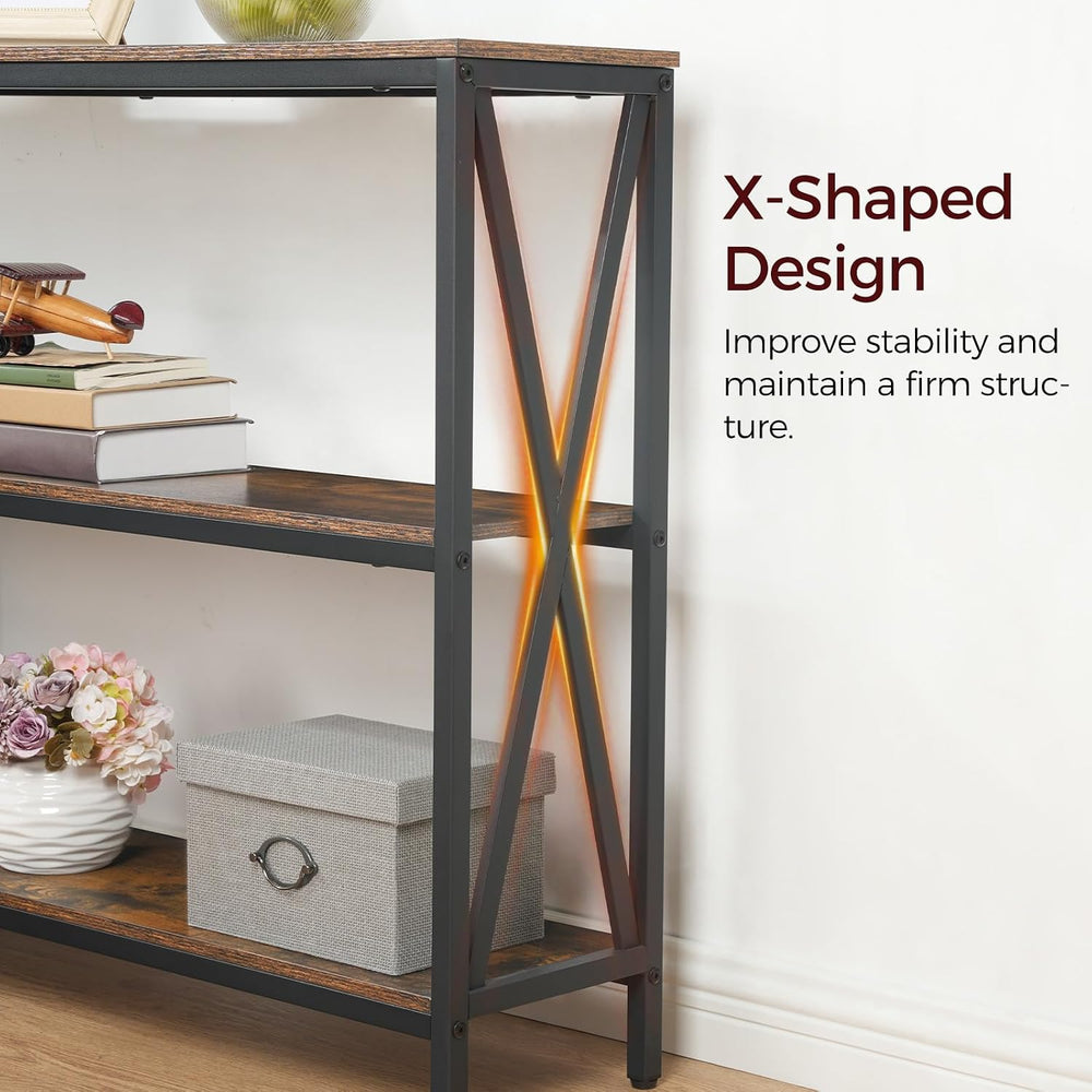 MAHANCRIS 47.2" Sofa Table, Industrial Console Table, 3-Tier Narrow Sofa...