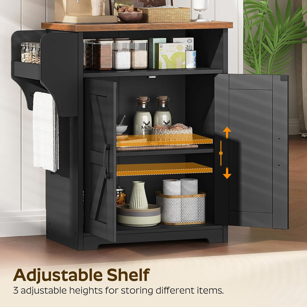 YATINEY Coffee Bar Cabinet, Kitchen Island with Storage, Farmhouse Sideboard ...