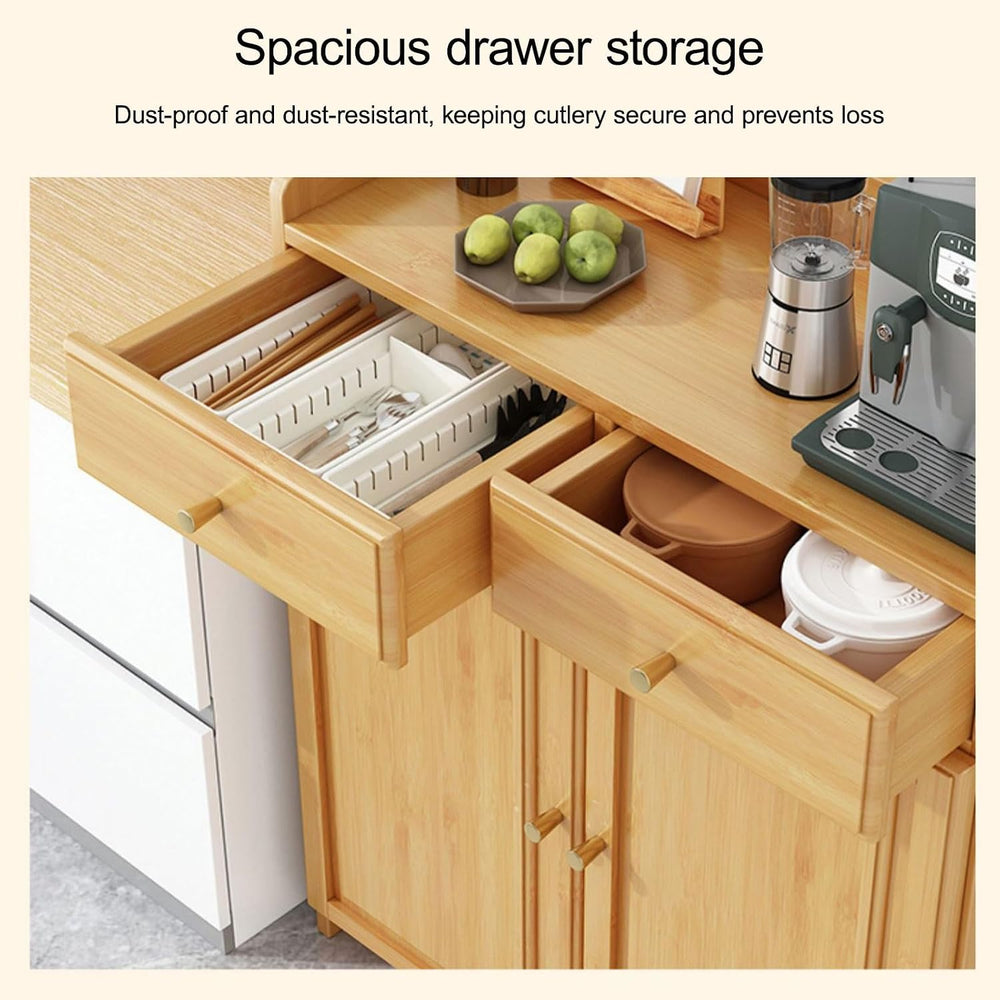 Tall Freestanding Food Storage Cabinet, Kitchen Pantry Storage Cabinet with D...