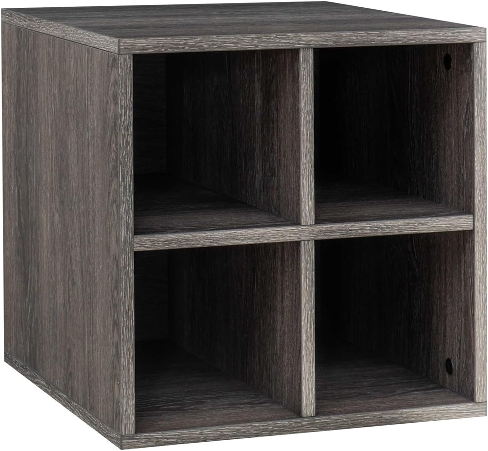 Sunjoy Quub Quarter Saving Stackable MDF Wood Cabinet for Living Room, Bedroo...