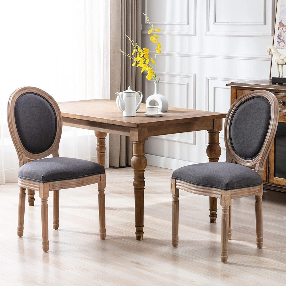 Nrizc French Country Dining Chairs Set of 6, Farmhouse Dining Chairs, Wood Ro...