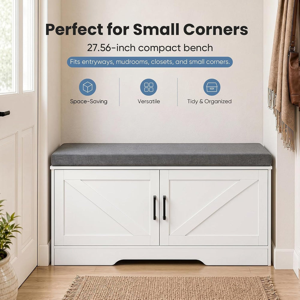 NEWBULIG Shoe Bench with Storage for Entryway, 39.4" Shoe Storage Bench ...