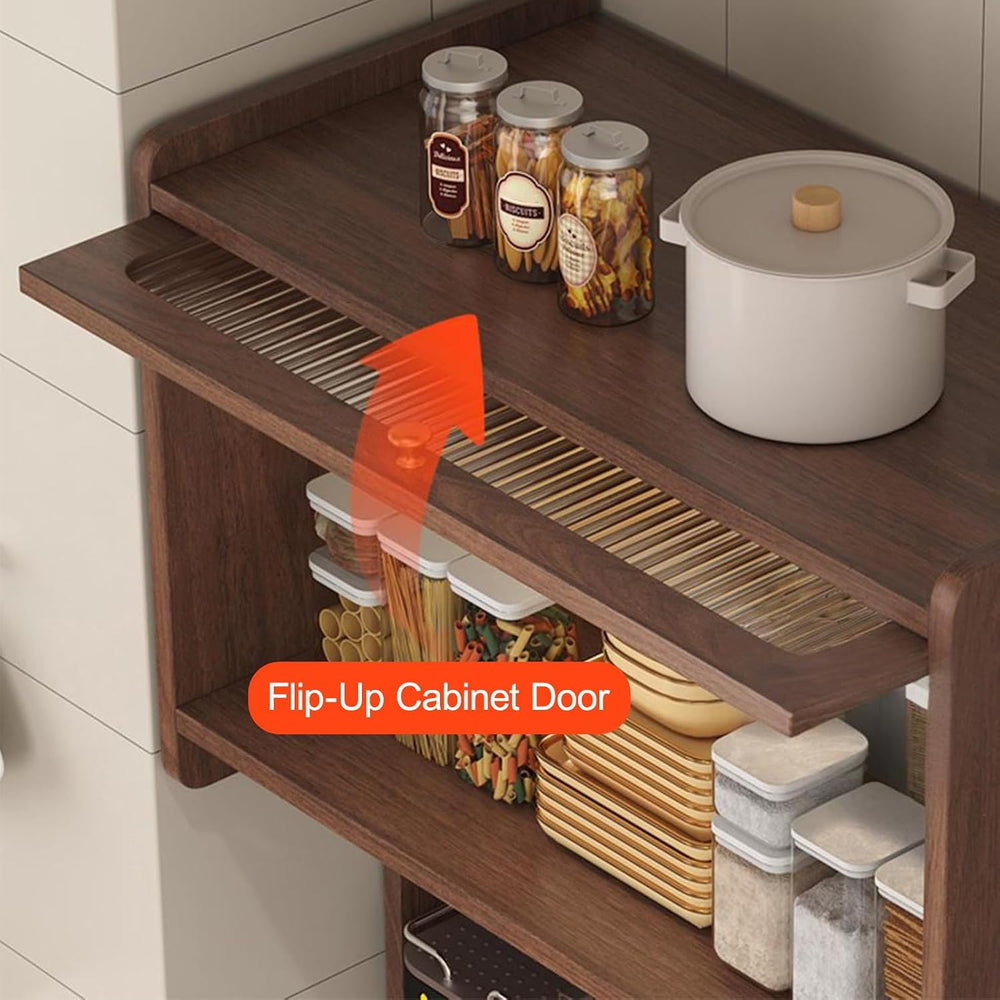 Farmhouse Kitchen Pantry Cabinet with Doors Storage & Adjustable Shelves,...