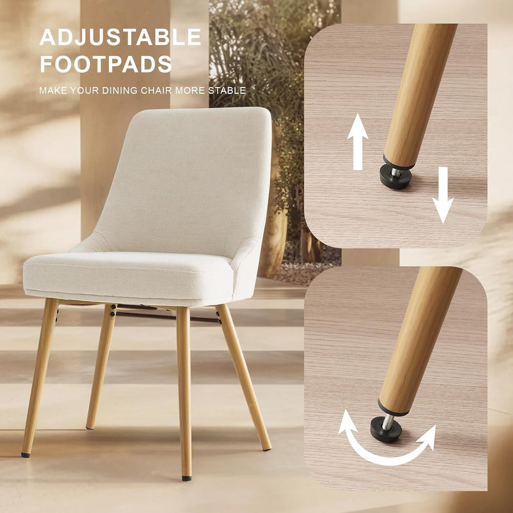 kinmars Kitchen & Dining Upholstered Dining Chairs Set of 4, Beige | Set ...