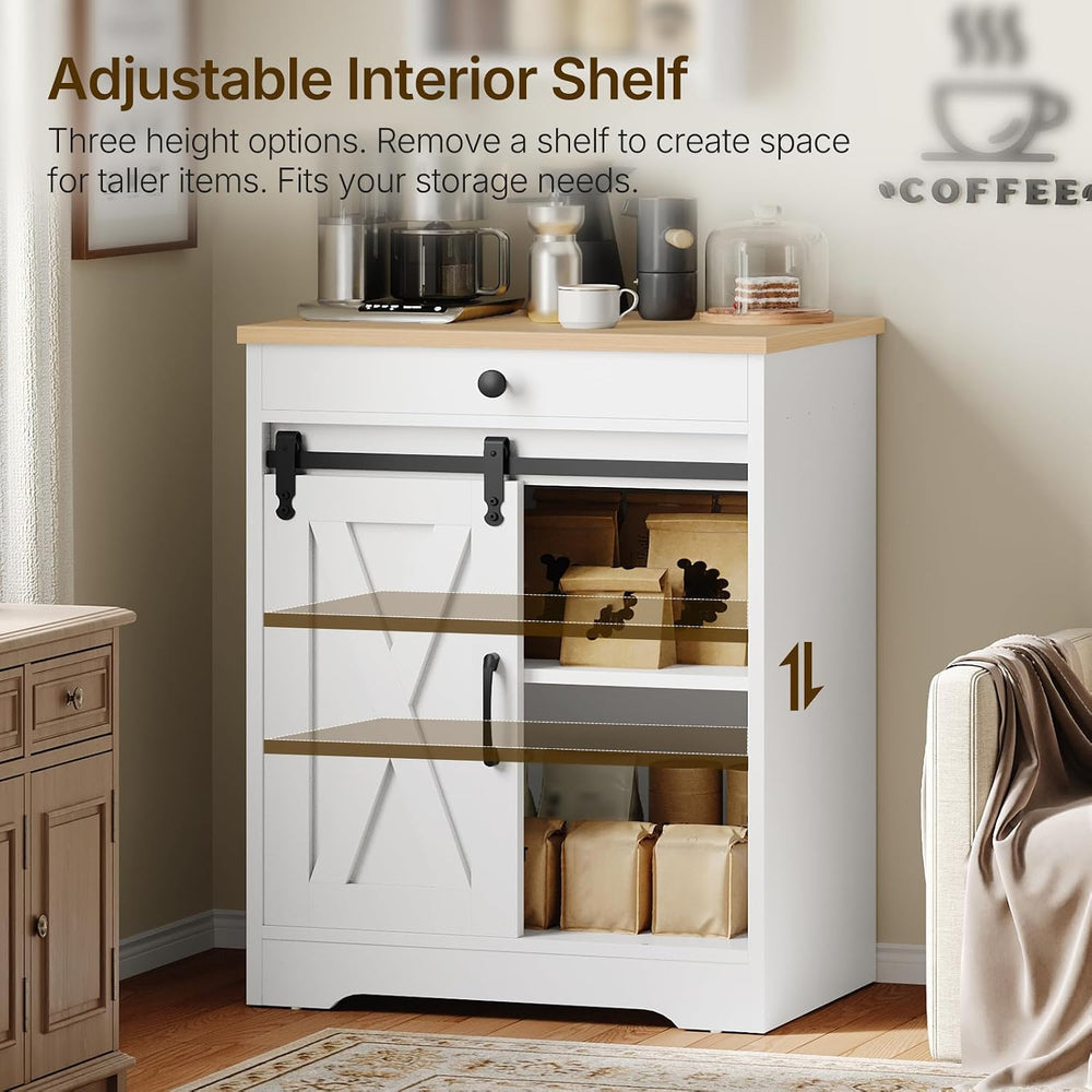 YATINEY Buffet Cabinet with Storage, Coffee Bar Cabinet with Pod Drawer