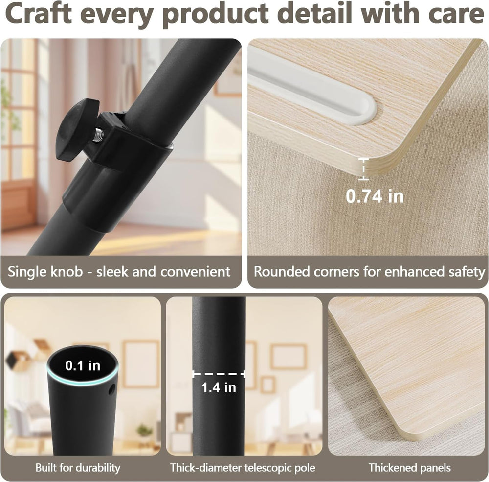 YUHFERA Sofa Armrest Tray Table for Couch - 360 Swivel Height Adjustable End ...