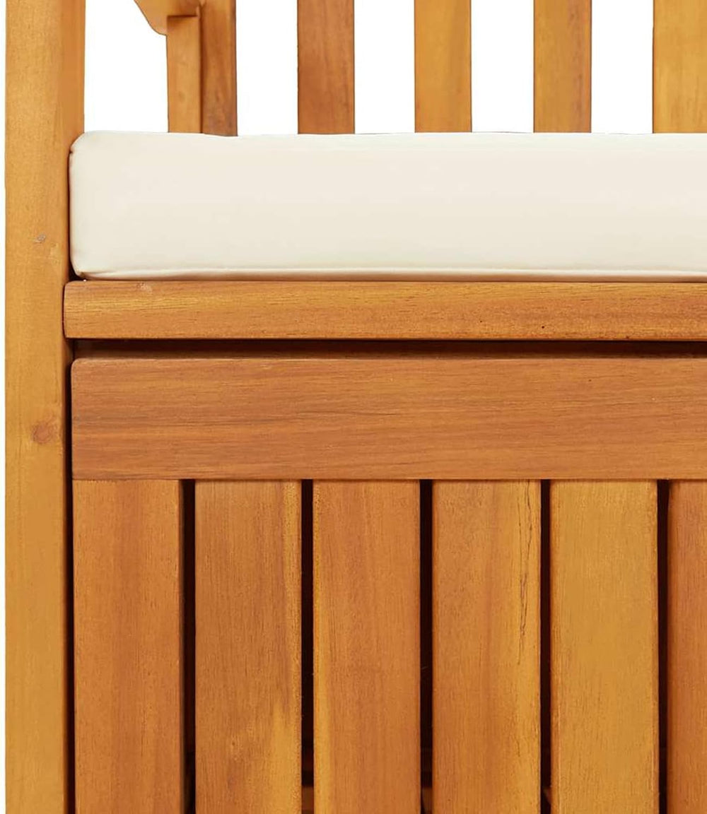 Gecheer Storage Bench Rustic Solid Acacia Wood 120x63x84 cm for Garden Outdoo...