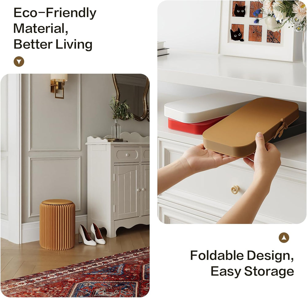 17 Inch Folding Stool 660lb Foldable Paper Stool, Eco-Friendly Kraft Paper Ho...