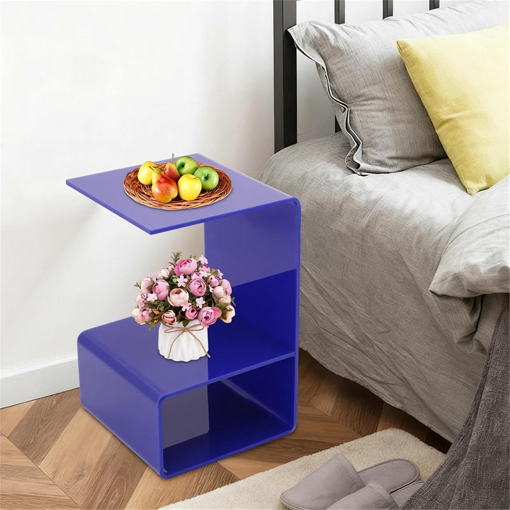 Acrylic End Table for Nightstand, 3 Tier Side Tables for Small Spaces, Bedsid...