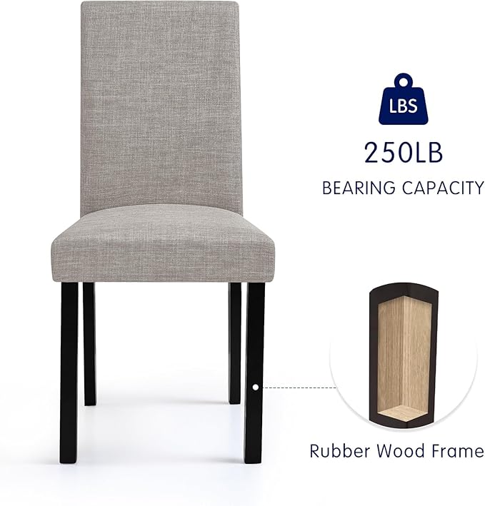 CHUN YI Upholstered Dining Chairs Set of 4, Fabric Dining Room Chairs with So...
