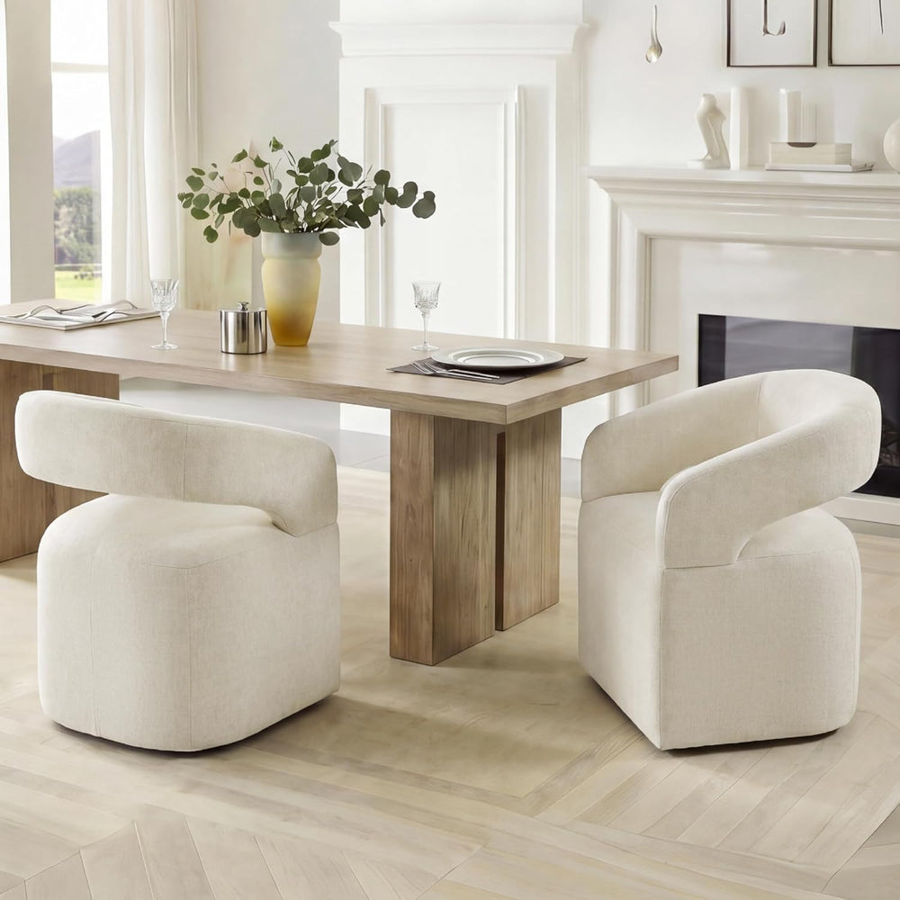 KISLOT Upholstered Dining Chairs Set of 4, Modern Arm Kitchen & Dining Ro...