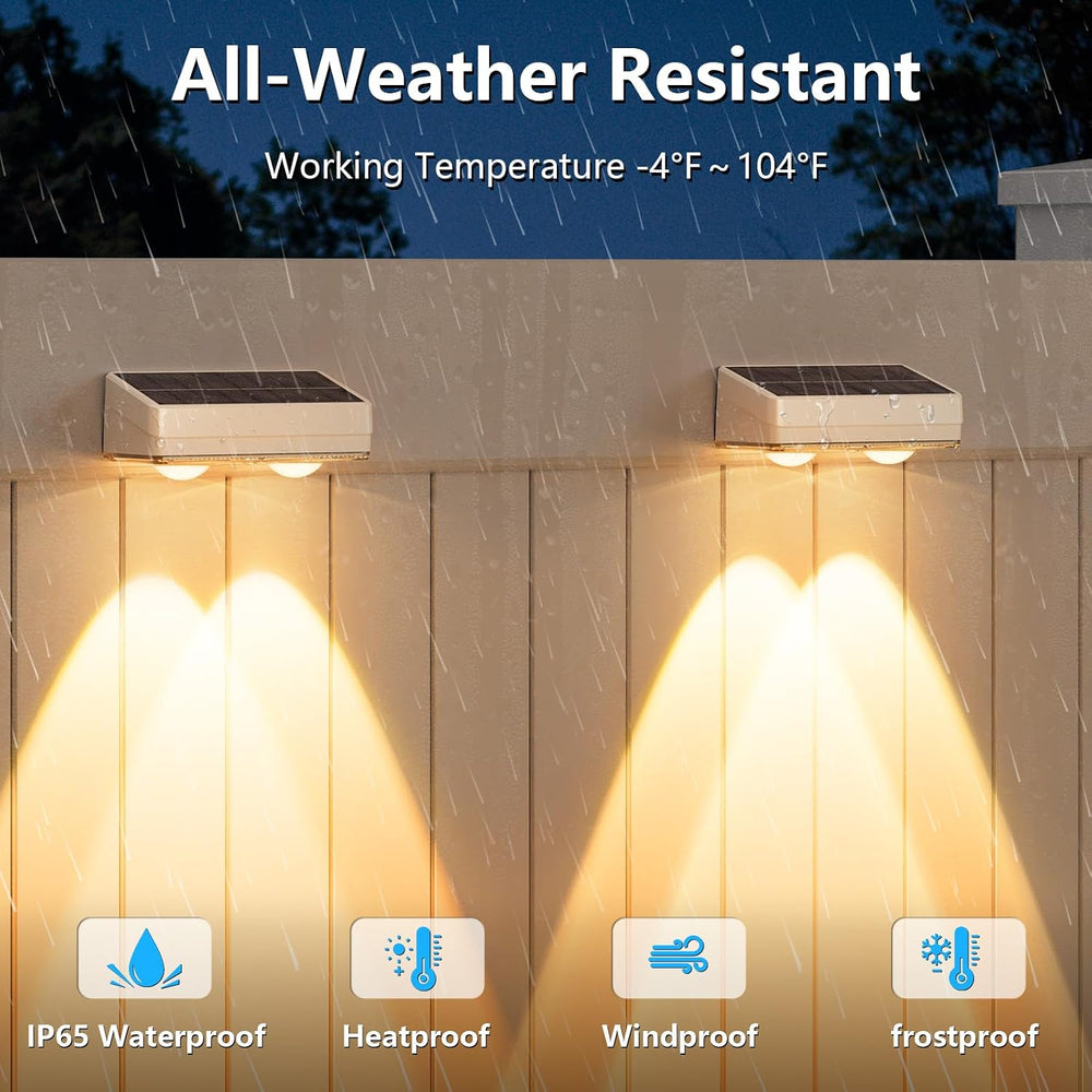 VOLISUN Solar Fence Lights Outdoor 8 Pack, 50Lumen RGB Color Changing