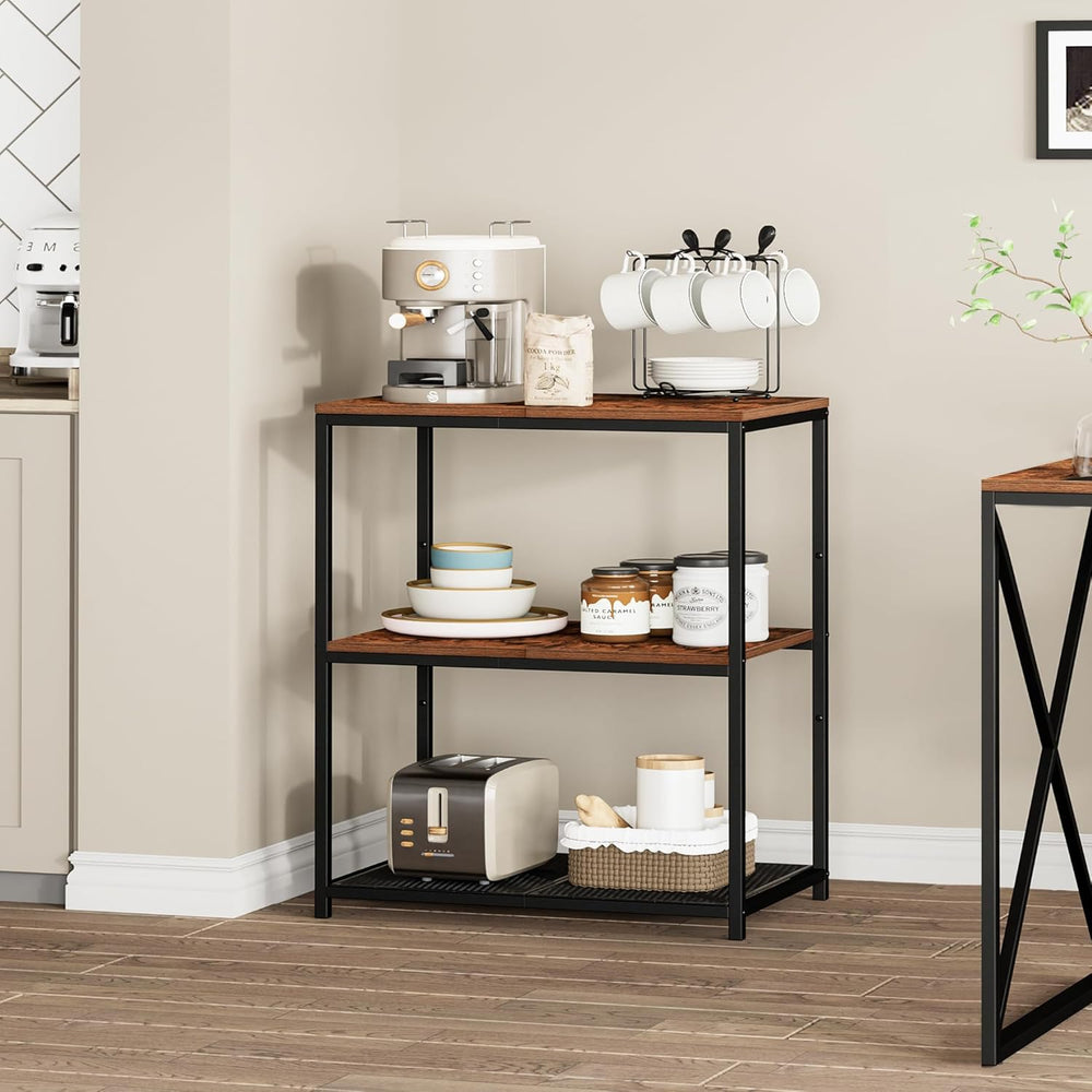 Homleke Kitchen Island with 3 Shelves, Kitchen Shelf with Large Workstation, ...
