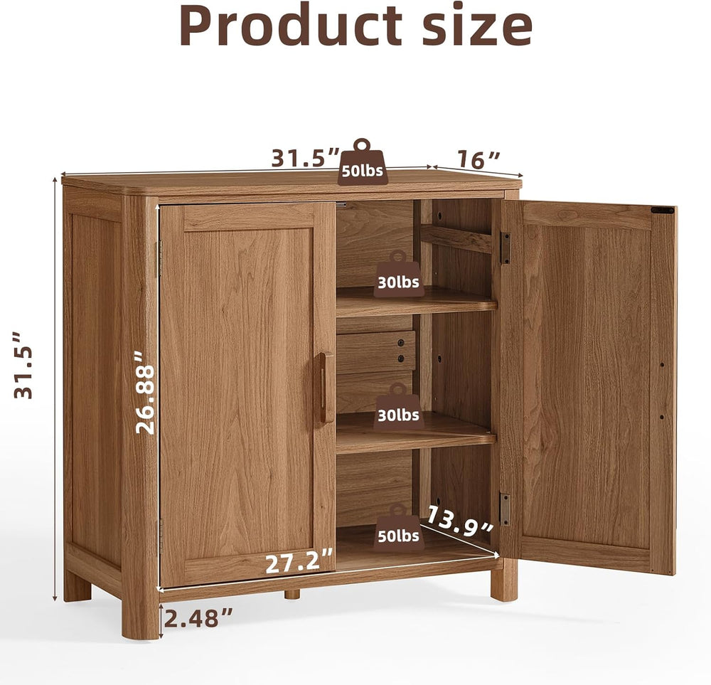 Joaxswe Sideboard Buffet Cabinet with Storage, 31.5" Arc-Shaped Credenza...