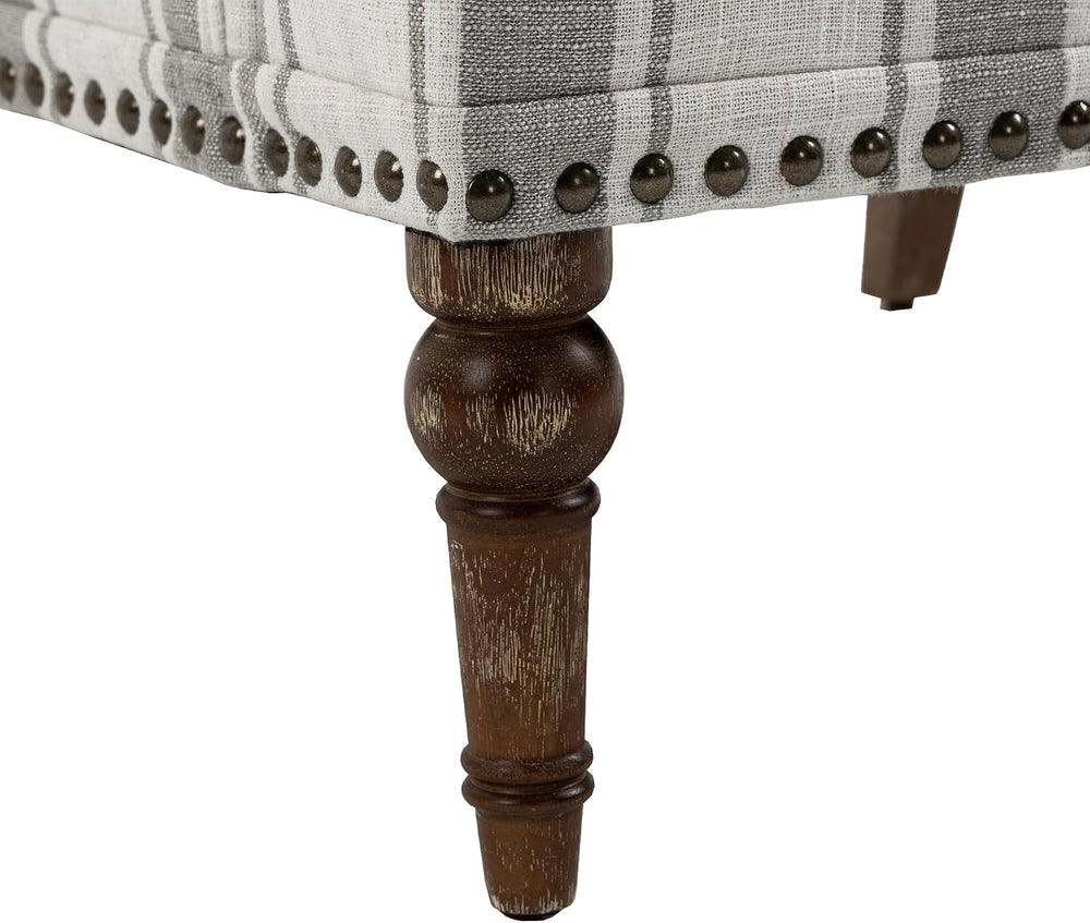 Stripe Accent Chair, Fabric Upholstered Armchair, Gray