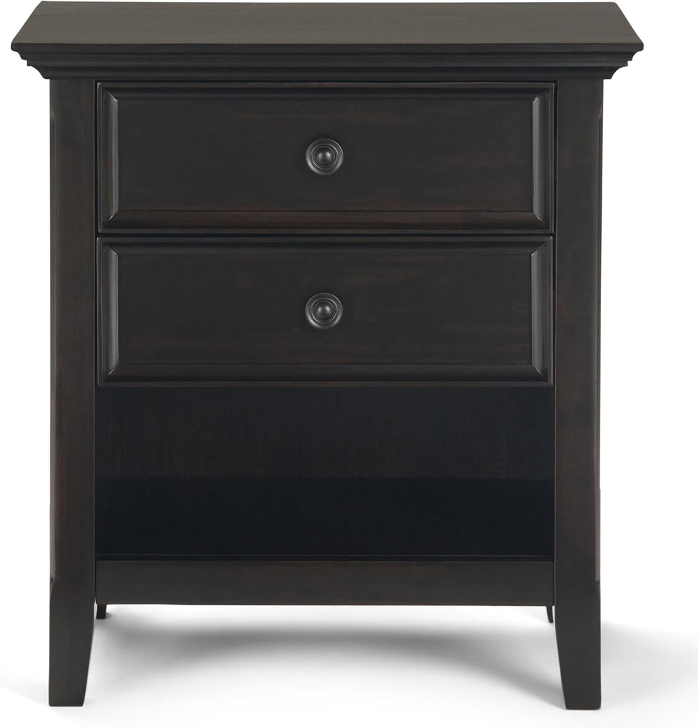 SIMPLIHOME Amherst Solid Wood 24 inch Wide Traditional-Style Bedside Nightsta...