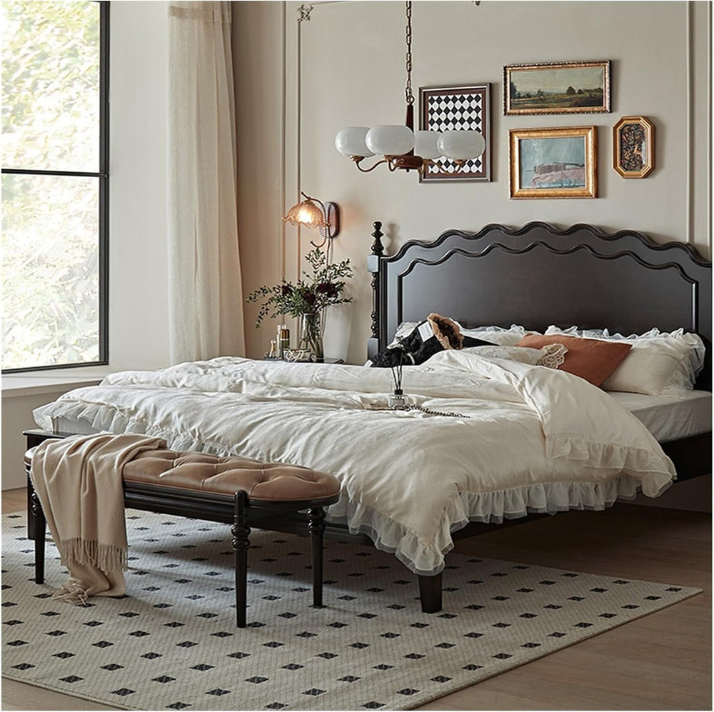 Modern Upholstered Bedroom Benches with Black Legs Genuine Leather Bench for ...