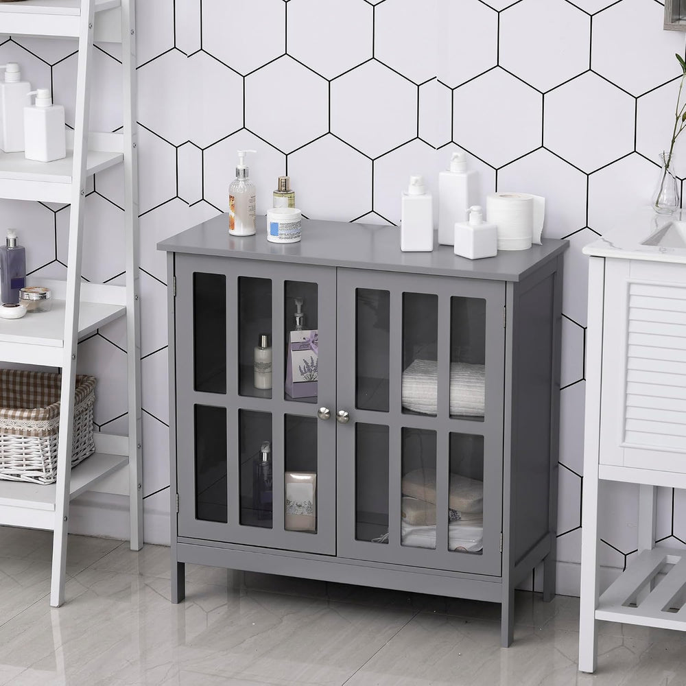 kleankin Sideboard Buffet, 2-Door Storage Cabinet, Credenza, Gray
