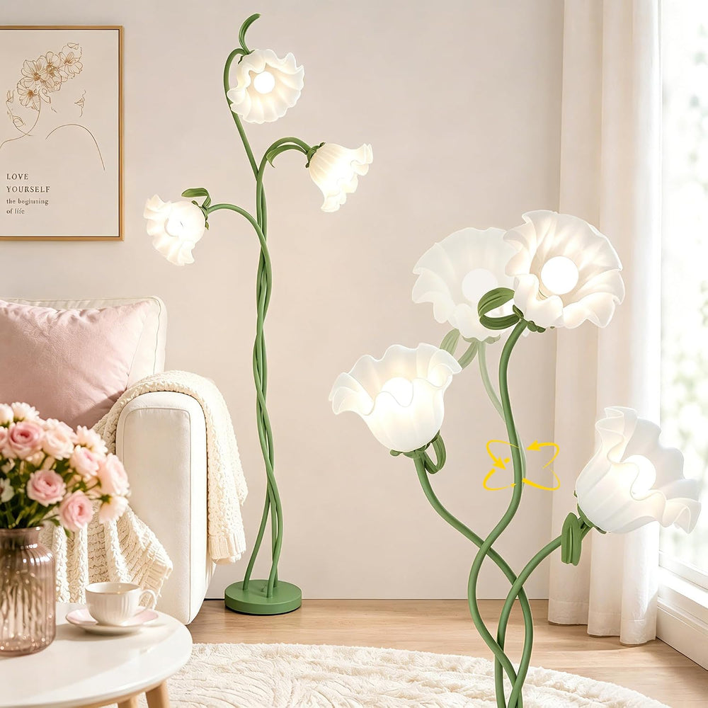 Flower Floor Lamp for Living Room, Tall Flower Reading lamp with Flexible Nec...