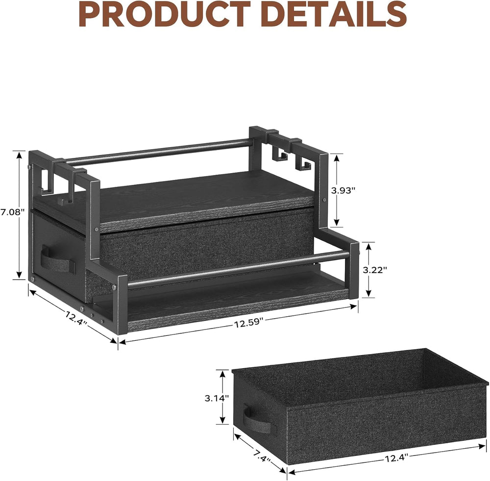 Homeiju Coffee Syrup Organizer Rack, 2-Tier Bottle Coffee Bar Accessories | H...