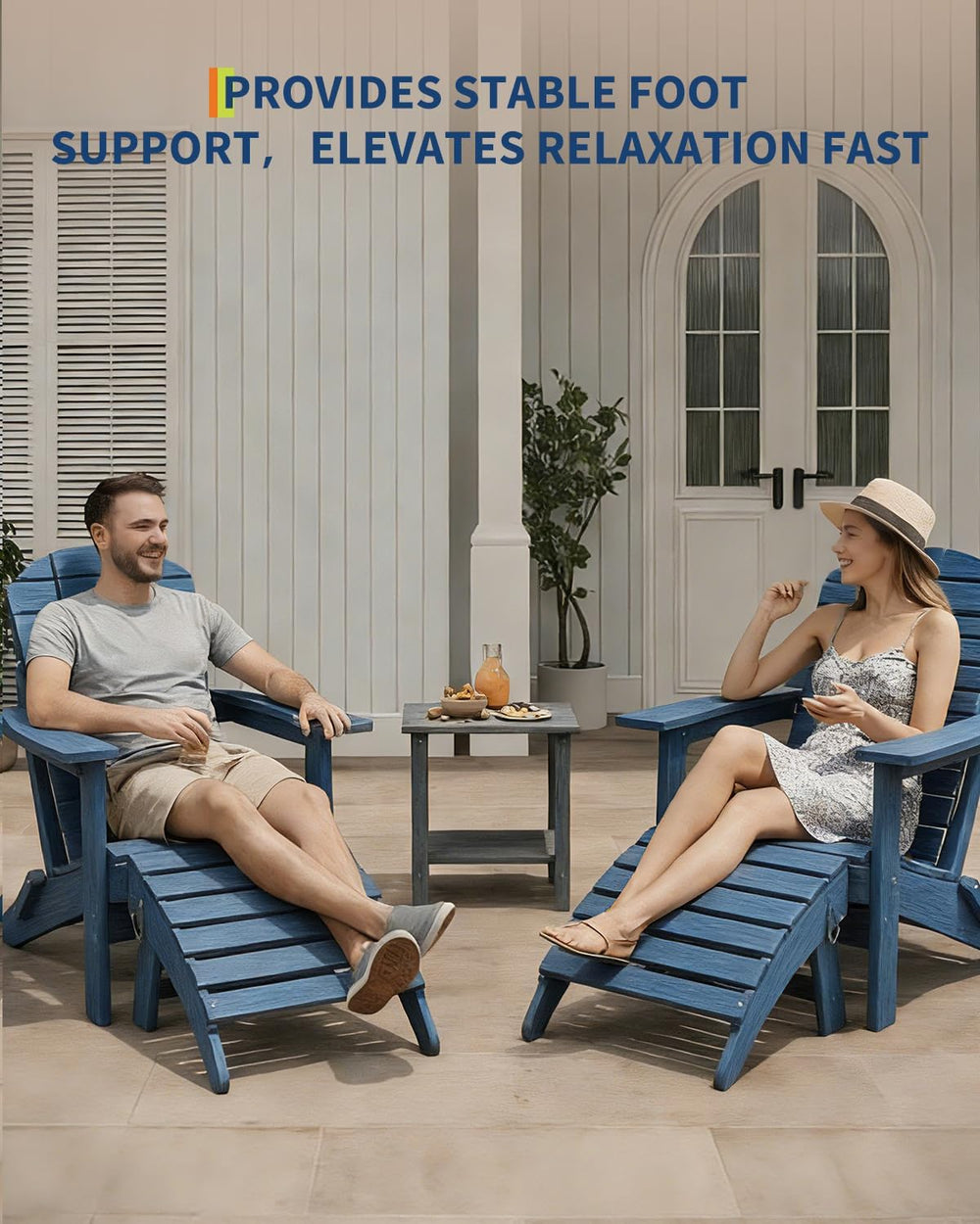 Garvee Folding Adirondack Ottoman, HDPE Outdoor Footrest for Adirondack Chair...