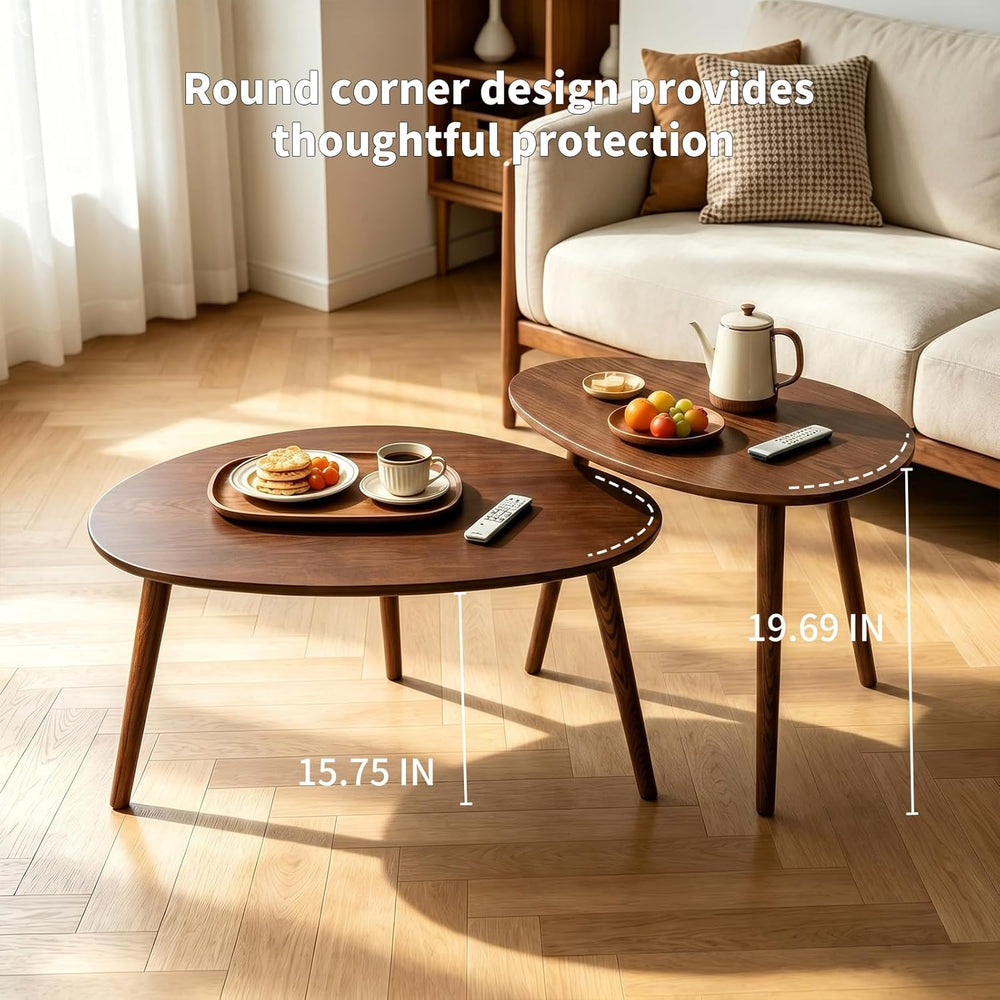 Walnut Oval Side Table, 17.5''D x 25.6''W x 19.7''H, ...
