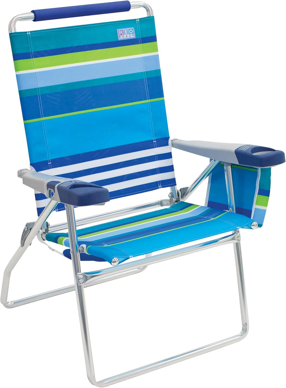 Rio Brands 17" Extended Height 4-Position Folding Beach, Camping, Lawn C...