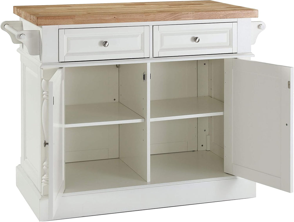 Crosley Furniture Oxford Butcher Block Kitchen Island, Microwave Stand, with ...