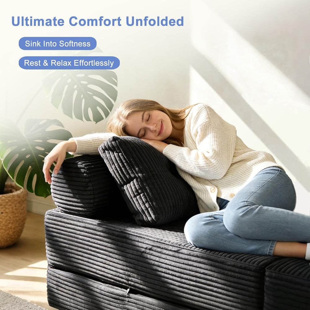 Sectional Cloud Couches, Folding Sofa Bed with Pillow, Futon Floor Couch