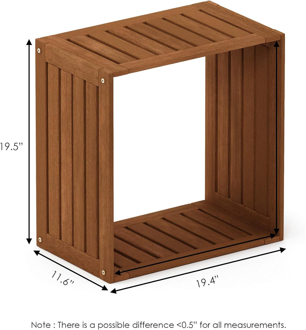Furinno TIOMAN Outdoor Storage, Multipurpose Stacking Shelf in Teak Oil, for ...