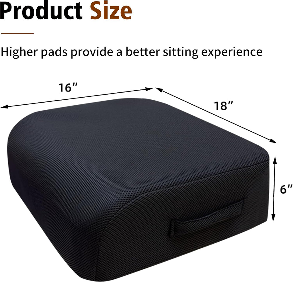 Office Chair Booster Cushion — 6-Inch Extra-Thick Height Increase Seat Pad wi...