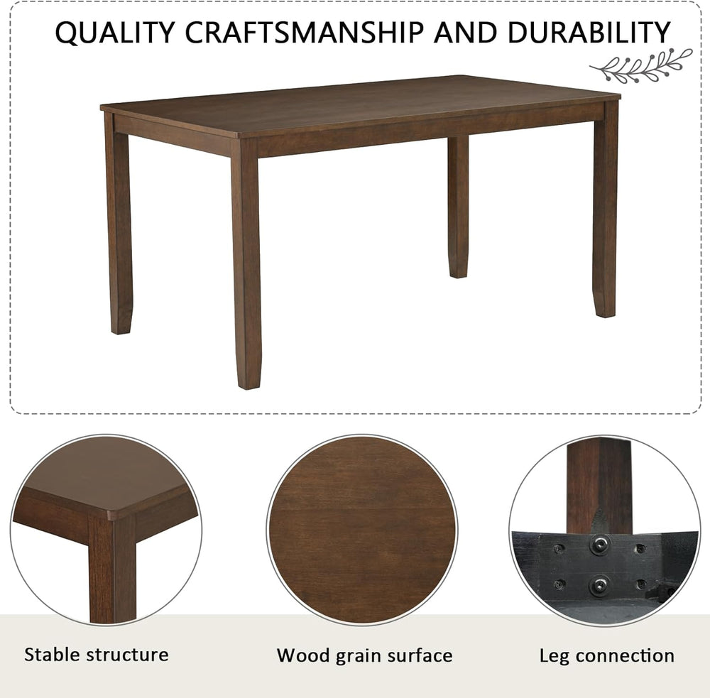 LUMISOL Farmhouse Dining Table Set for 6, Solid Wood Kitchen Table Set with 4...