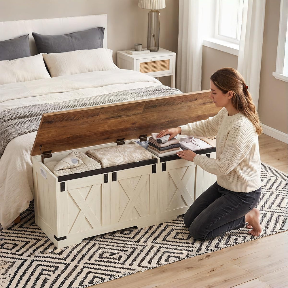Hzuaneri 59" Farmhouse Storage Chest and Bench | 70 Gal | 330lb Seat | S...