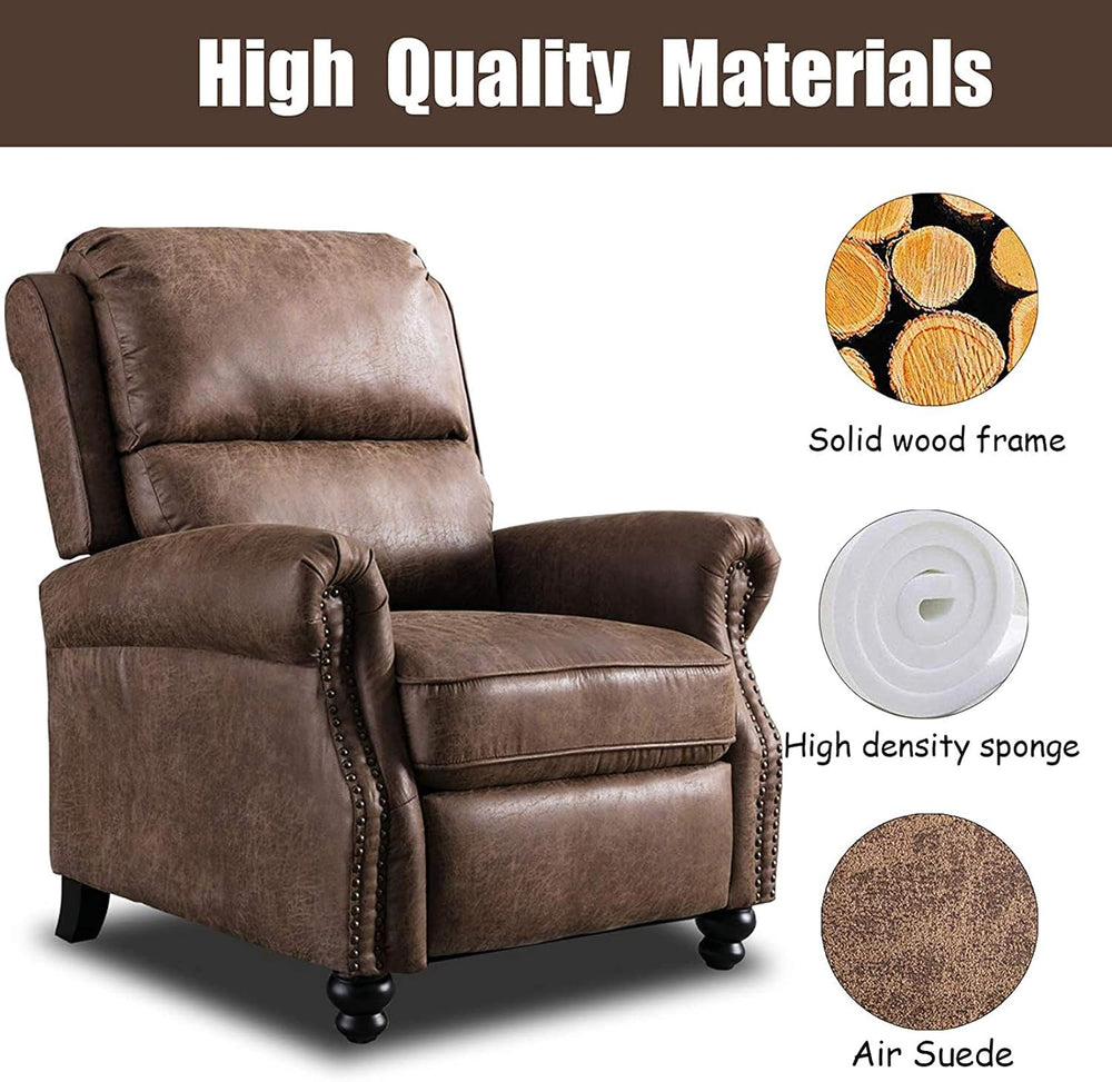 CANMOV Pushback Recliner Chair Faux Leather Armchair Push Back Recliner with ...