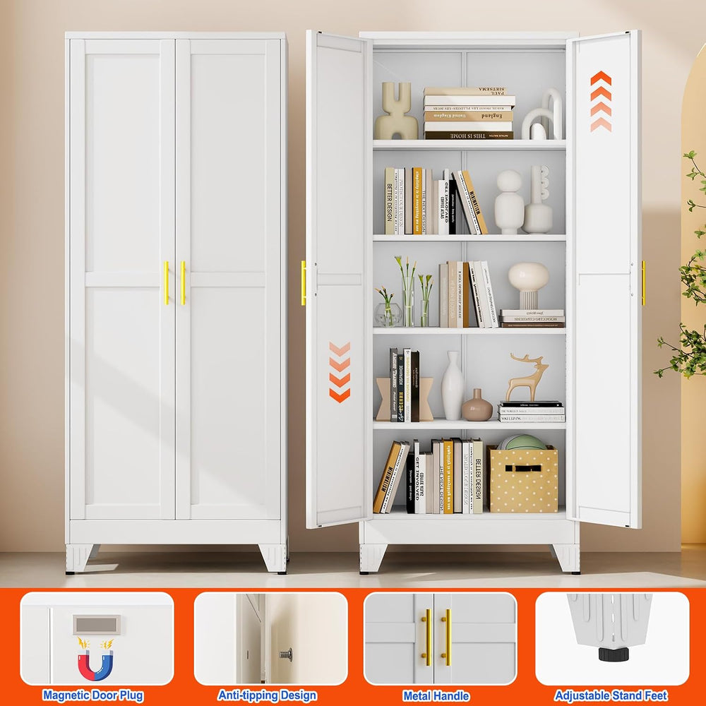 GAIOUS 71''Tall Metal Garage Storage Cabinet,File Cabinet with Door a...