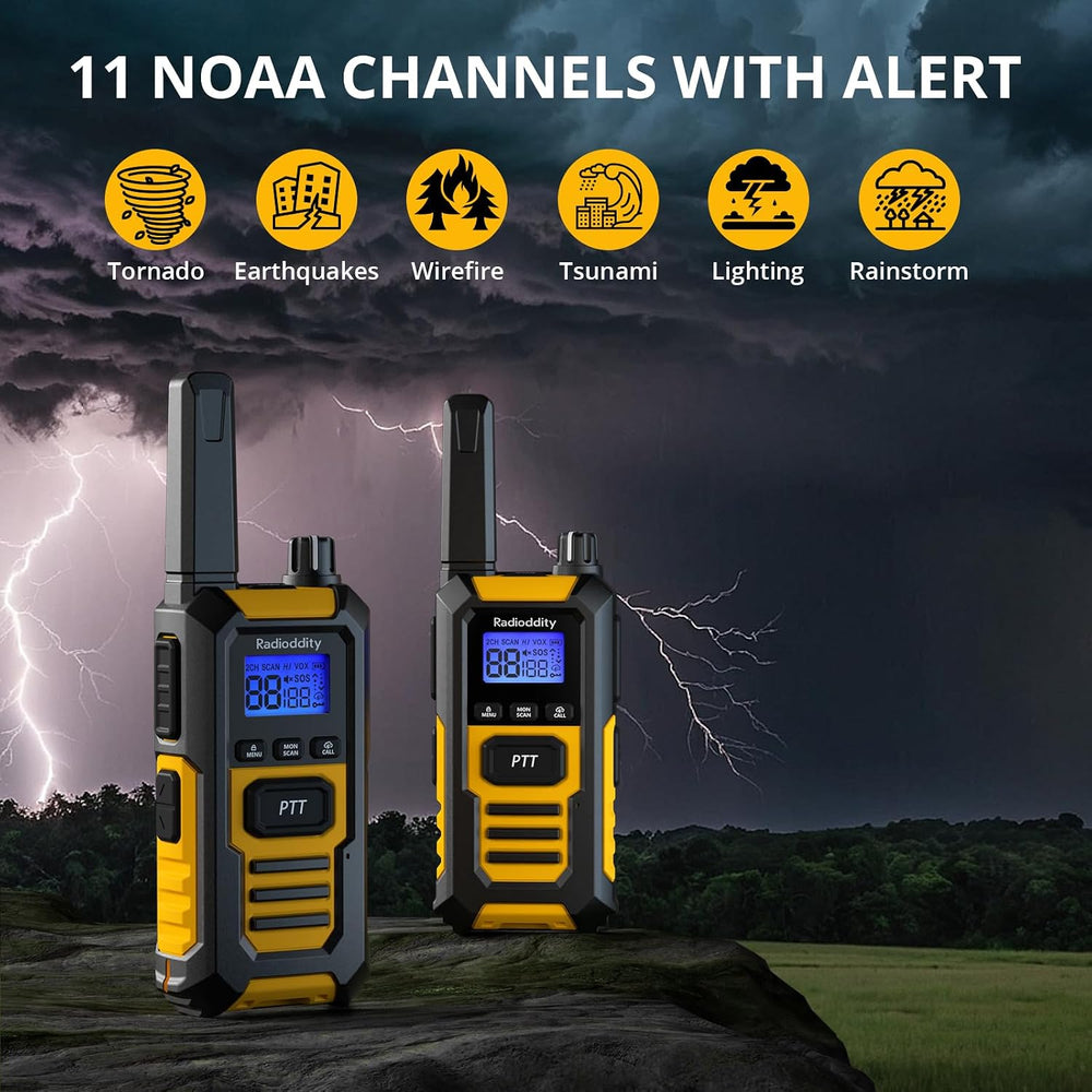Radioddity HD-1 Waterproof Walkie Talkies IP67 Heavy Duty Floating, 2 Pack