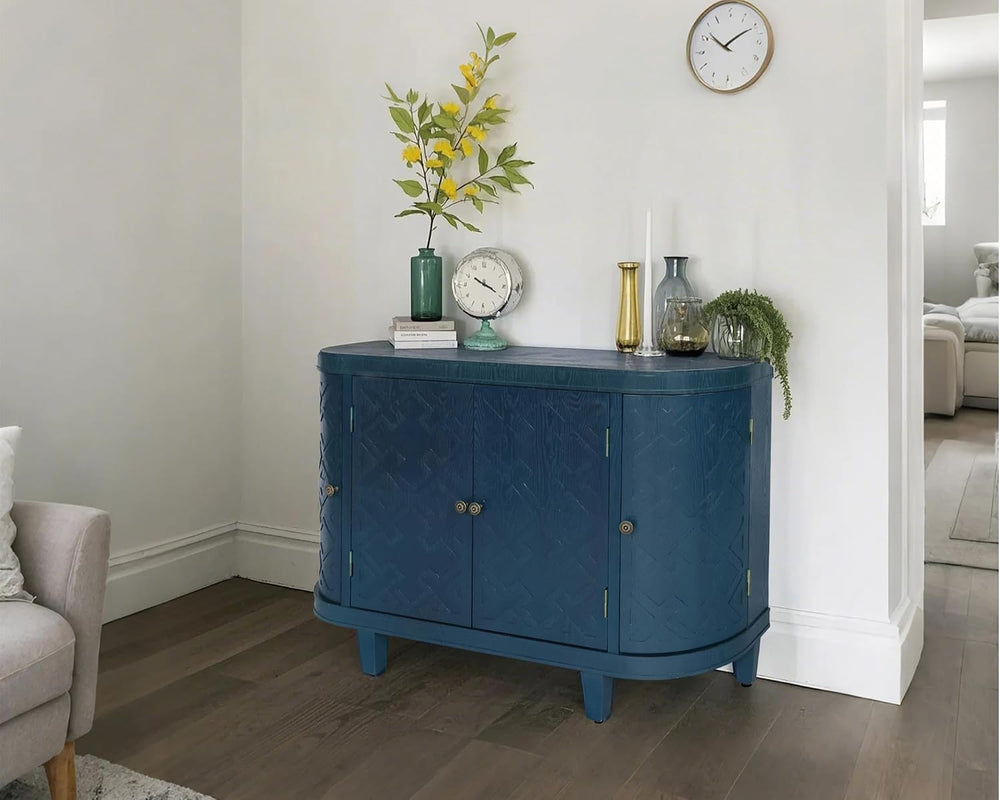 LKTART 47'' Buffet Sideboard Cabinet with Storage,Modern Curved Accen...