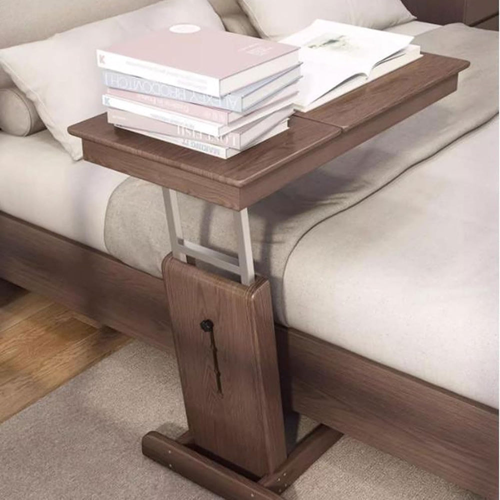 Coffee Table Height Adjustable C Shaped End Table, Foldable Couch Desk with T...