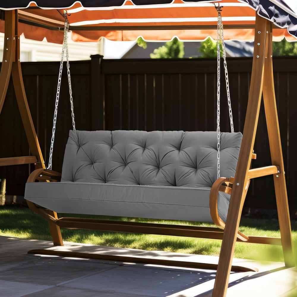 Wenqik 2-3 Seater Porch Swing Cushions with Backrest, Gray