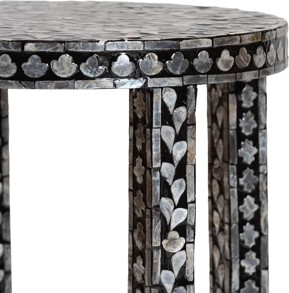 bali & pari Elara Coastal Black and White Mother of Pearl Capiz Shell End...