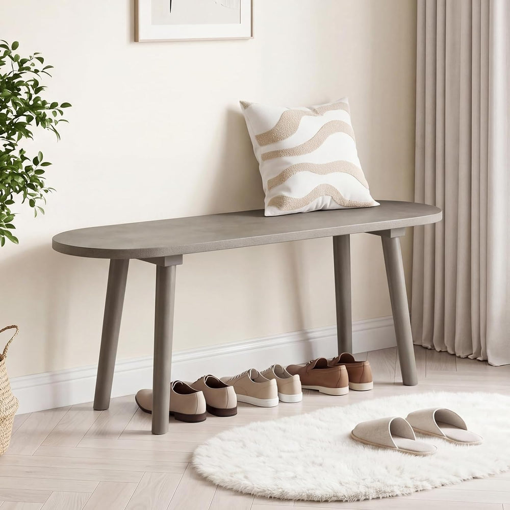 GOFLAME 43” Wood Dining Bench, Farmhouse Entryway Bench with Rubber Wood Legs...