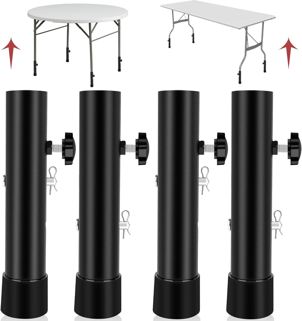 (4-PACK) Folding Table Leg Extenders, Highly Durable Steel Folding Table Leg ...